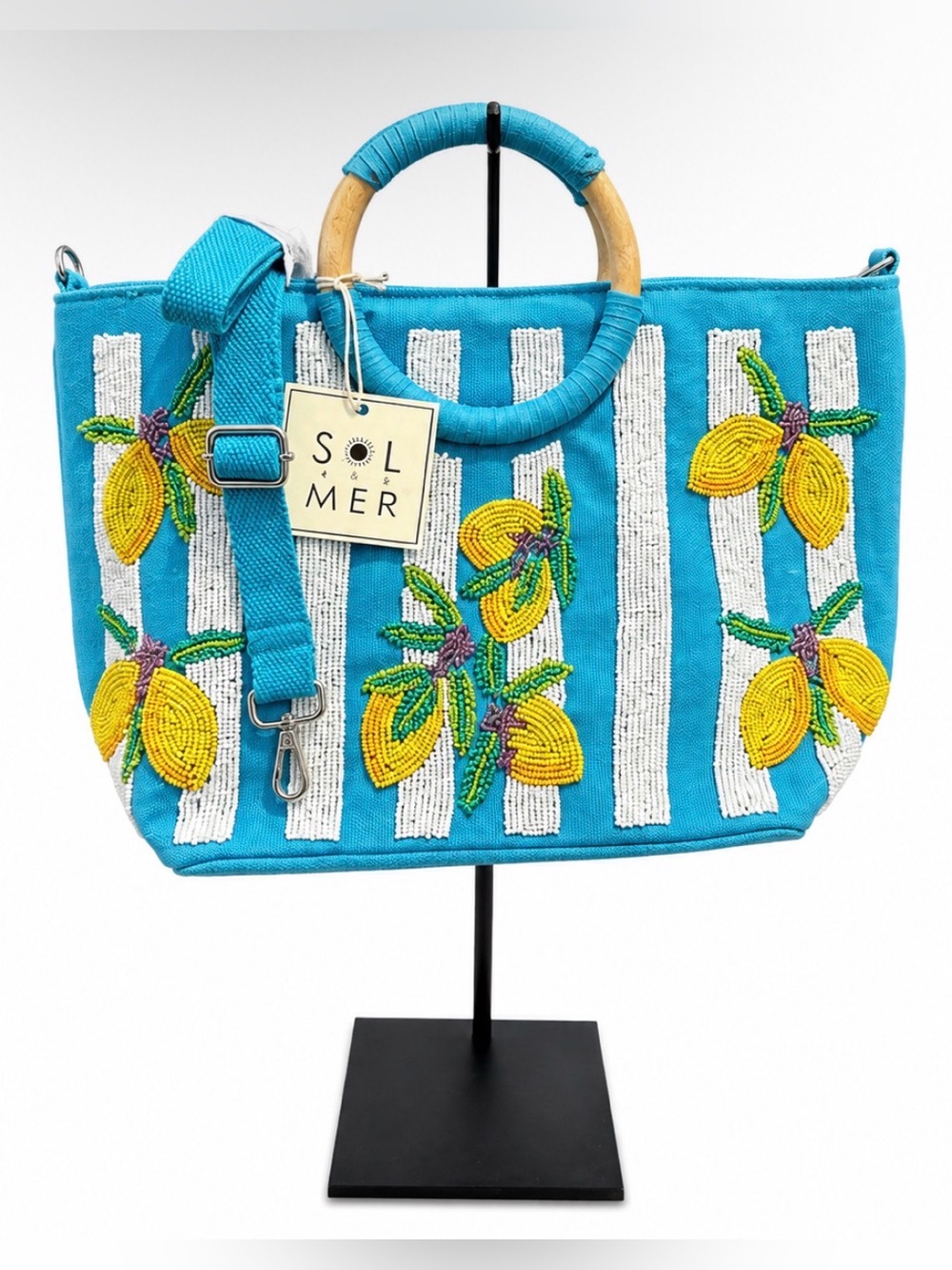 Sol And Mer RARE Beaded Lemon Tote - NWT